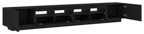 TV Szekrény LED Fénnyel Fekete Tölgy 260x35x40 cm Összeszerelve