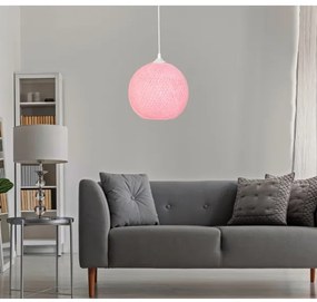 Csillár zsinóron JUTE 1xE27/60W/230V rózsaszín