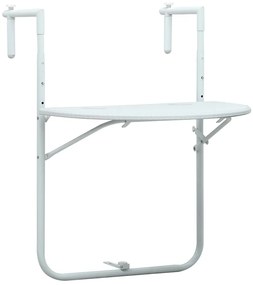 vidaXL fehér rattan hatású műanyag függő erkélyasztal 60x64x83,5 cm