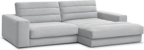Világosszürke bársony sarokkanapé (jobb oldali-heverő résszel) Sierra – Bobochic Paris