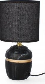 Asztali lámpa glamour kerámia dekoráció lámpabúra éjjeli lámpa fekete