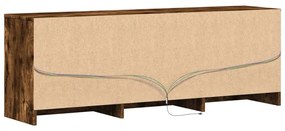 füstös tölgy színű szerelt fa LED-es TV-szekrény 140x34x50 cm