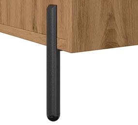kézműves tölgy színű szerelt fa tálalószekrény 100 x 36 x 60 cm
