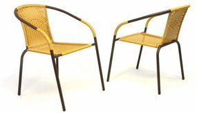 Kerti bisztró szék készlet  2 db egymásra rakható bézs