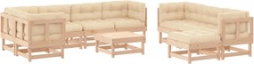 vidaXL 10 részes tömör fa kerti ülőgarnitúra párnával