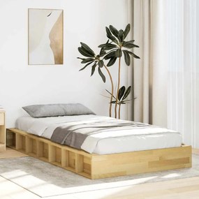 ágykeret matrac nélkül 75x190 cm tömör fa tölgyfa