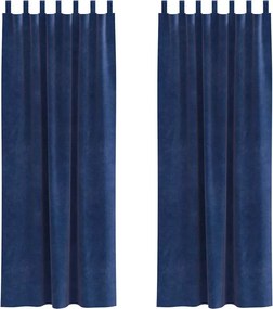 vidaXL Sötétítő függönyök 2 pcs Sötét kék 140 x 245 cm Bársony