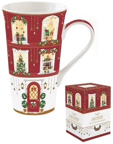 Karácsonyi porcelán nagy bögre 600 ml díszdobozban Festive Avenue