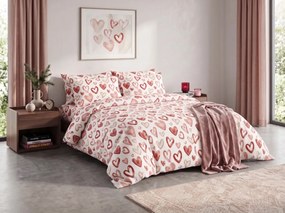 Flanel ágynemű AMORIA HEARTS mintás Ágyneműhuzat mérete: 2 db 70 x 90 cm | 200 x 220 cm