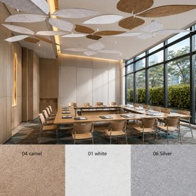 Bilnora extra sűrű, levél alakú mennyezeti panel 1400x700x12mm - 04 Camel (bézs)