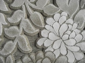 Lénea virágos 3D szőnyeg 125 x 200 cm szürke