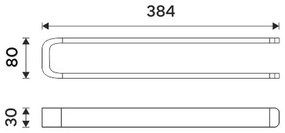 NIMCO NK 30098-26 - Fali törölközőtartó NIKAU 39 cm fényezett króm