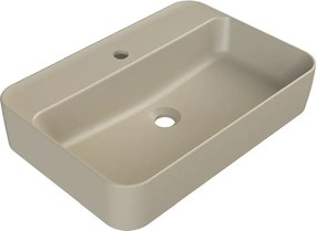 CeraStyle HERA - PULTRA ültethető - Top Counter - porcelán mosdó - MATT BÉZS - 60 x 42 cm