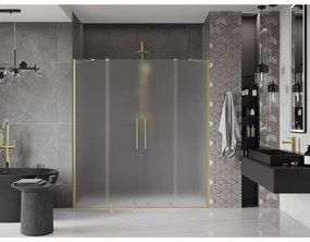Mexen Velar Duo, tolózuhanyajtó nyitáshoz 170 cm, 8 mm-es matt üveg, arany matt, 871-170-000-32-55