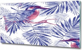 Fotó-kép edzett üveg Növények és madár 100x70