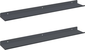 vidaXL Lebegő polc 2 pcs Antracit 60 x 9 x 2,5 cm Acél