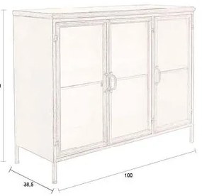 Aranyszínű fém tálalószekrény 100x80x38,5 cm Gertlush – Dutchbone