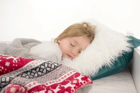 Kétoldalas bárány takaró, téli motívum, 150x200, RENIFE