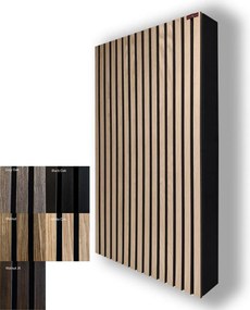 Mennyezeti akusztikai panel falamellás előlappal 100 × 58,5 × 8–13 cm - 100x58,5x13cm csomagolva szálíltással