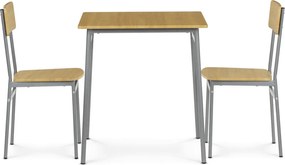 2 személyes tölgy színű MDF étkezőgarnitúra 70x70x76 cm – AUT-O2122 OAK