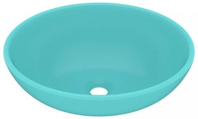 vidaXL ovális matt világoszöld kerámia luxus mosdókagyló 40 x 33 cm