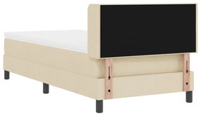 Boxspring Ágy Matraccal, Krém szín, 90 x 200 cm, Szövet.