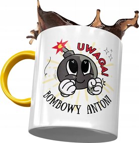 Sárga bögre Antal Barát Kolléga Nyomtatott fényképpel