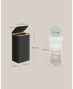 TATE fekete szennyeskosár