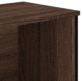 barna tölgy színű szerelt fa könyvszekrény 80 x 31 x 106 cm