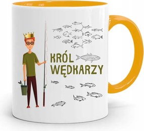 Sárga Horgász Bögre Horgász Király Ajándék fényképes nyomtatással