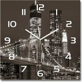 Csendes üveg falióra Manhattan New York 60x60 cm