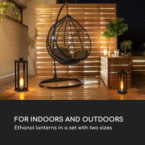 Blumfeldt Fiamme Cilindro, etanol lámpások, 2 darabos készlet, rozsdamentes acél égő, 0,3 liter, égési idő 4 óra