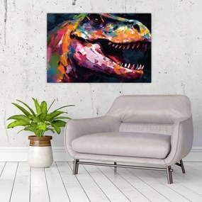 Kép - Dinoszaurusz, festészet (90x60 cm)