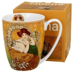 Porcelán bögre 360 ml díszdobozban Mucha Topáz