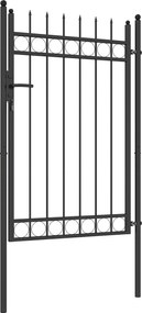 Outsunny Fém Kertkapu 147,5x89 cm Zárható Kilinccsel és 3 Kulccsal a Szabadtéri Teraszra Fekete | Aosom