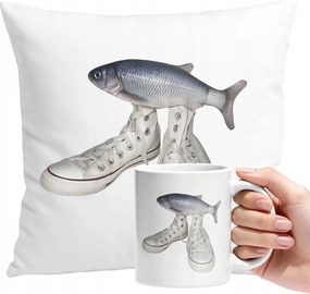 Bögre Szett Párna Ajándék Vicces Hal Csizmában Ajándék Szöveg