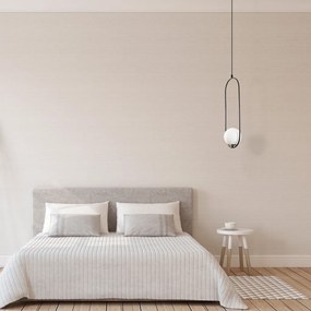 Mudoni MR-837 fekete-fehér vas és üveg függőlámpa, Ø15 cm