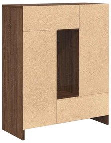 barna tölgy komód fiókokkal és ajtókkal 73x31x90 cm