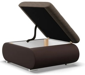 Tokio puff, fonott + műbőr, barna