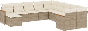 vidaXL 11 részes bézs polyrattan kerti ülőgarnitúra párnákkal