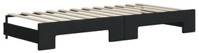 fekete kihúzható szövet heverő fiókokkal 80 x 200 cm