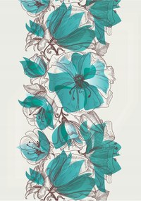 Fotótapéta Kék virágok modern minta elegancia frissesség 206x275 +ragasztó