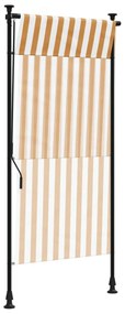 narancssárga és fehér szövet és acél kültéri roló 100 x 270 cm