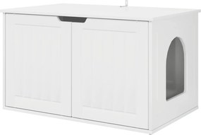 vidaXL Macska Ház Fényes Fehér 85 x 55 x 50,5 cm Faanyag
