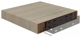 2 db tölgyszínű MDF lebegő fali polc 23 x 23,5 x 3,8 cm