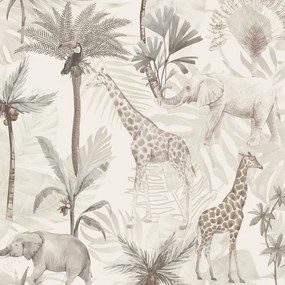 Arthouse Signature 2 Serengeti Animals bézs-szürke állatos papír tapéta – 923703