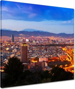 Vászonkép 50x50 Éjszakai felvétel Barcelonából