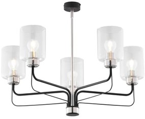 Jupiter 1884 - Rúdos csillár CERES 5xE27/15W/230V matt króm/fekete