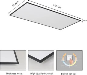 Brilagi - LED mennyezeti lámpa. SLIMFRAME LED/80W/230V 120x60 cm 3000/4000/6000K fekete