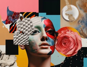 Poszter 65x50cm Arany színű élő bőr